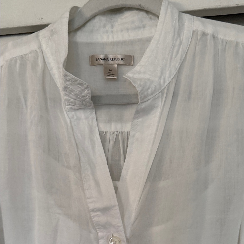 Banana Republic White Long Sleeve Tunic Dress - Picture 7 of 9